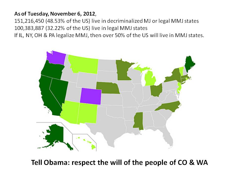 States with medical or decriminalized marijuana